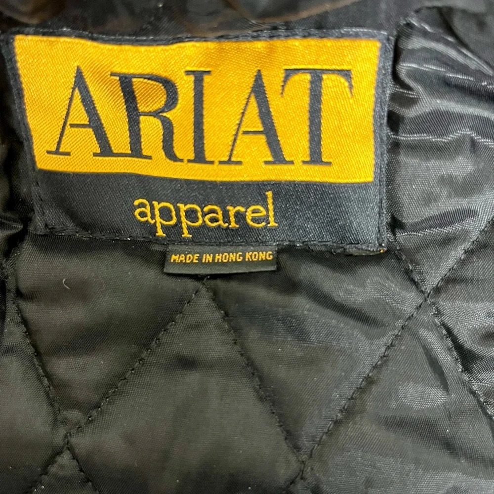 Ariat Wool / Suede Men’s Jacket Full Zip Chore Barn Farm Heavyweight VTG - Picture 6 of 16